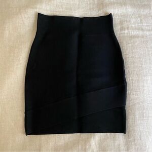 BCBG black elastic bandage mini skirt